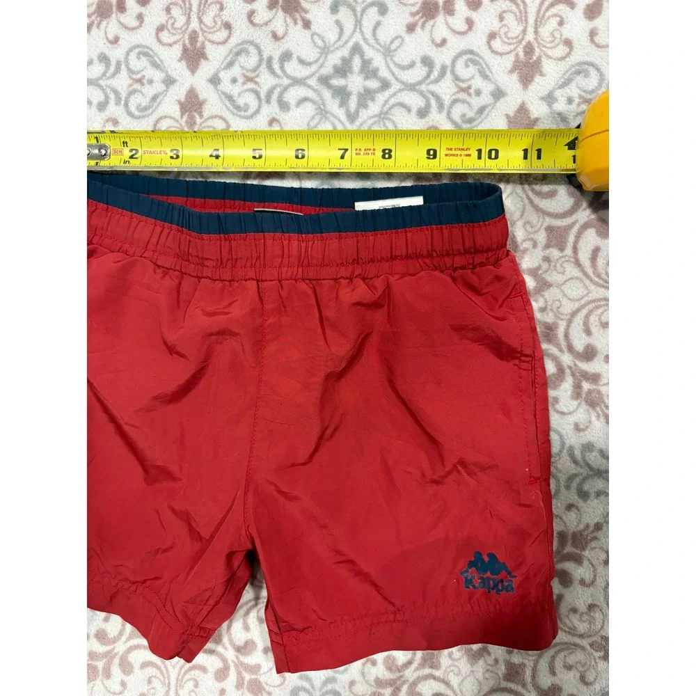 Kappa Boys Red Swim Trunks Navy Waistband Mesh Lined Board Shorts Size 4Y